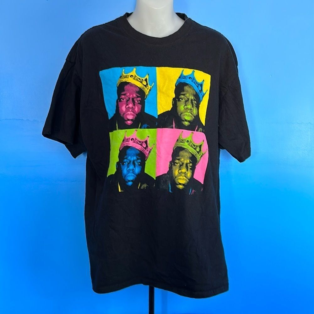 The Notorious B.I.G. Black Short Sleeve T-Shirt Size Large Hip Hop Tee